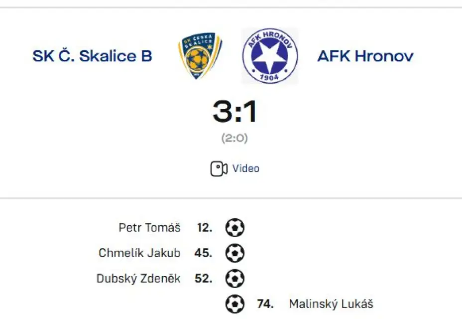 Cenné vítězství béčka nad favorizovaným Hronovem