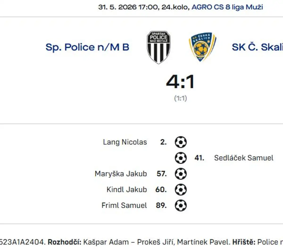 V duelu béček Skalice nestačila na Polici