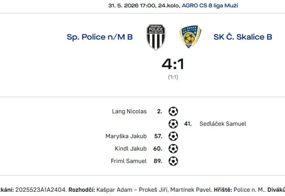 V duelu béček Skalice nestačila na Polici