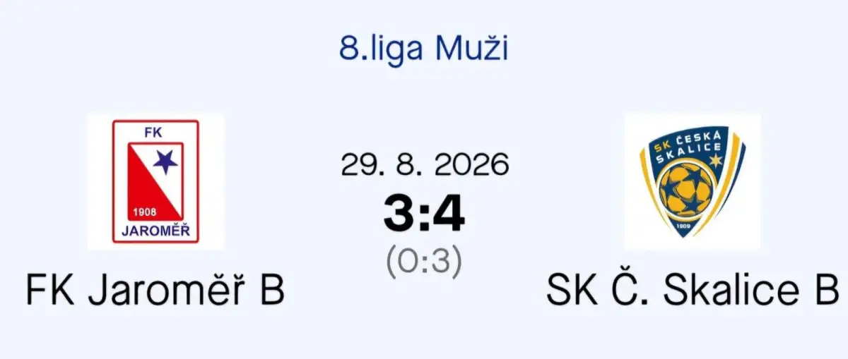 Šťastné vítězství béčka v Jaroměři