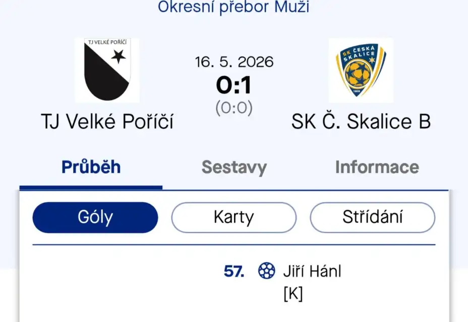 Z Velkého Poříčí veze béčko vydřené, ale zasloužené tři body!